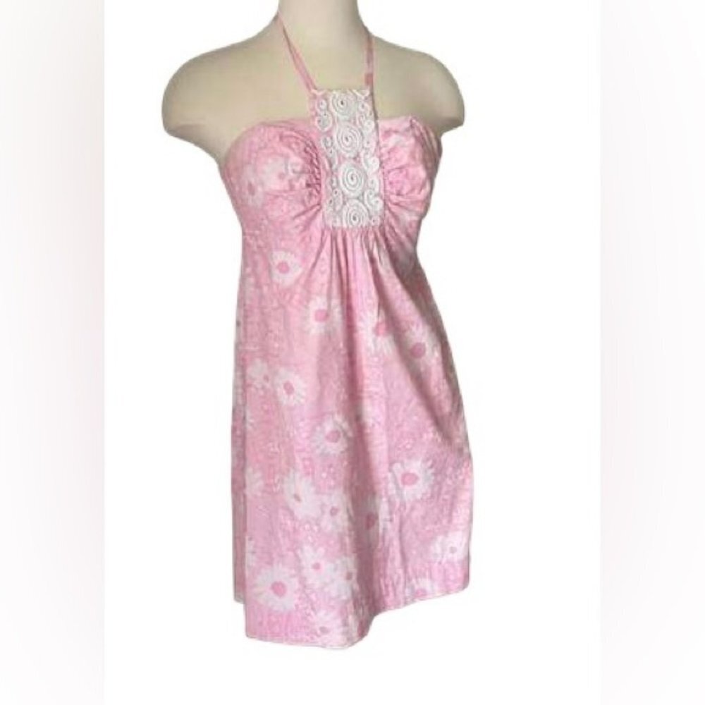 Lilly Pulitzer trapless Halter Dress in Pink Size 2